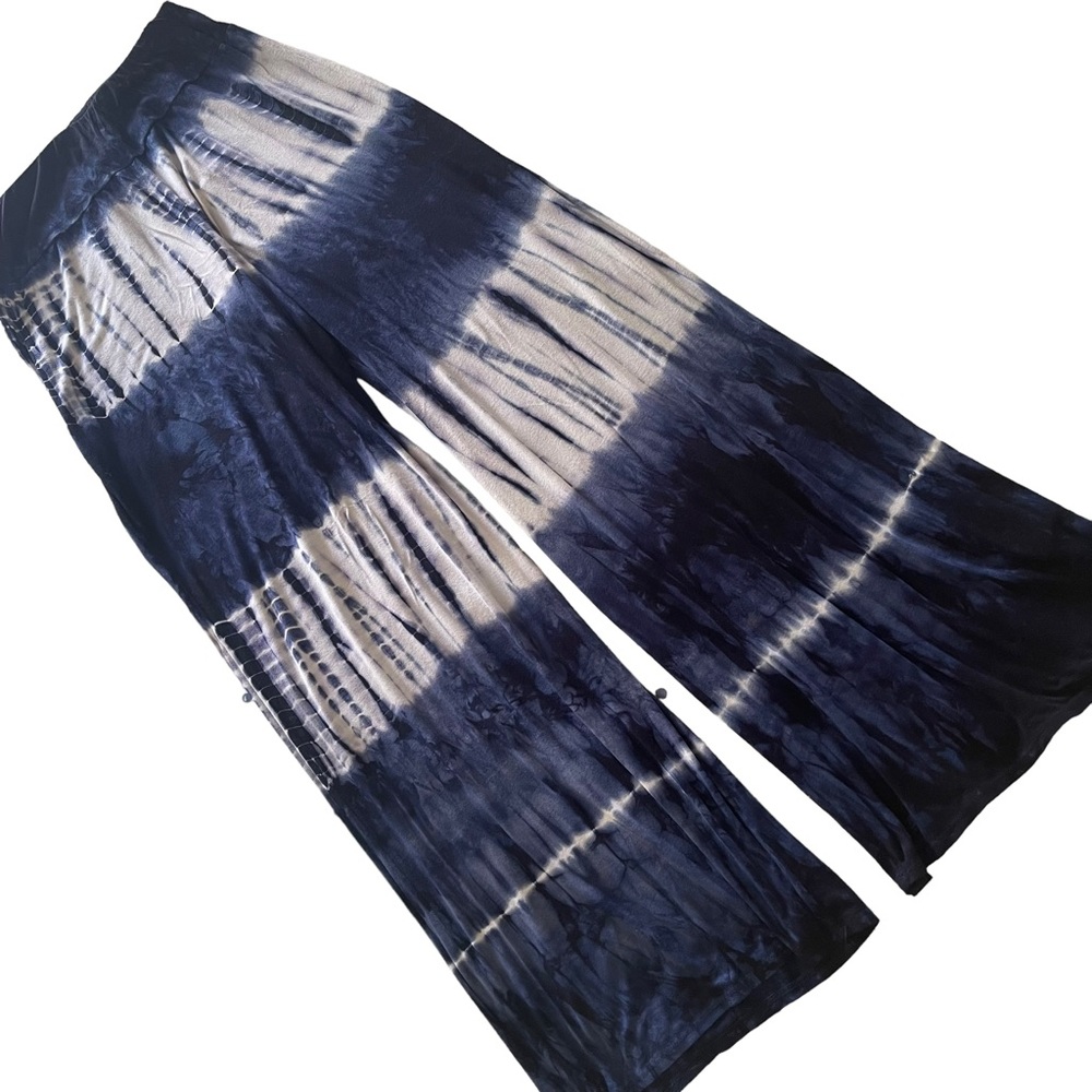 ❌SOLD❌  S-Twelve    Palazzo Pants, Blue & White TieDyed   Size Medium     NWT - Picture 6 of 8